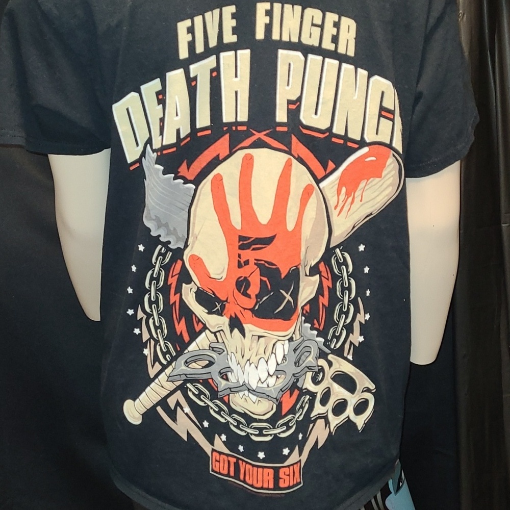 2016 FIVE FINGER DEATH PUNCH "Got Your Six" Concert Tee Gildan Black Size L - Picture 2 of 12